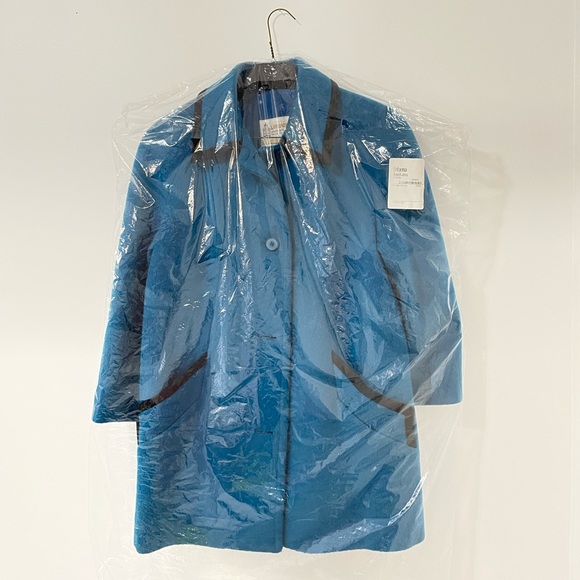 Vintage London Fog 100% Wool Winter Jacket Pea Coat Buttoned Teal Blue Size 6P - Picture 6 of 10